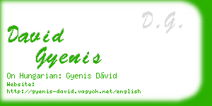 david gyenis business card